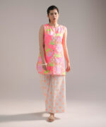 Neon Pink Dobby Straight Suit - View 5
