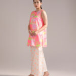 Neon Pink Dobby Straight Suit - View 1