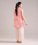 Neon Pink Dobby Straight Suit - View 2