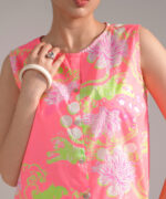 Neon Pink Dobby Straight Suit - View 3