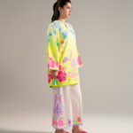 Neon Green Dobby Straight Shirt Suit - View 1