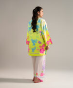 Neon Green Dobby Straight Shirt Suit - View 4