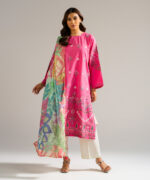 Pink Lawn Straight Suit - View 2