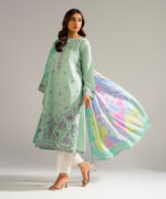 Seafoam Green Lawn Straight Suit - View 4