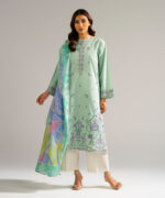 Seafoam Green Lawn Straight Suit - View 3