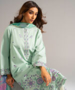 Seafoam Green Lawn Straight Suit - View 1