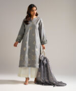 Grey Lawn Straight Suit - View 5