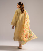 Yellow Zari Lawn A-Line Suit - View 4