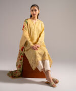 Yellow Zari Lawn A-Line Suit - View 2