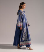 Dark Blue Dobby A-Line Suit - View 3