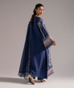 Dark Blue Dobby A-Line Suit - View 4