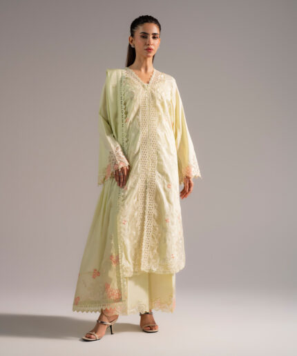 Light Green Dobby A-Line Suit - View 1