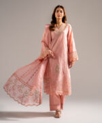 Pink Dobby A-Line Suit - View 3