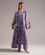 Lavender Purple Dobby A-Line Suit - View 3