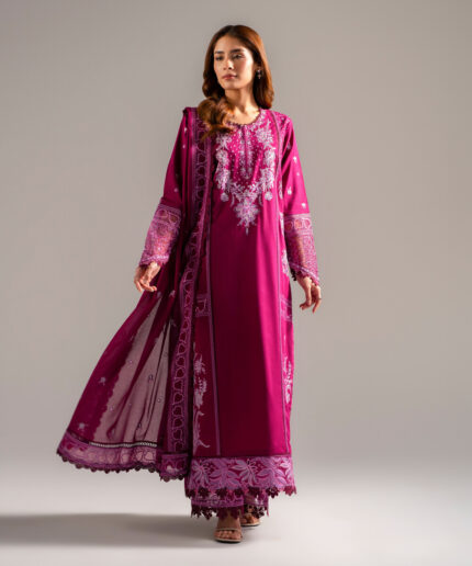 Purple Dobby A-Line Suit - View 1