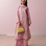 Pink Dobby A-Line Suit - View 1