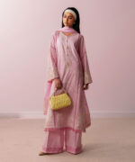 Pink Dobby A-Line Suit - View 1