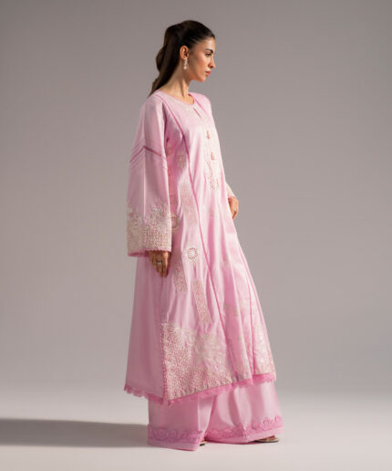 Pink Dobby A-Line Suit - View 2
