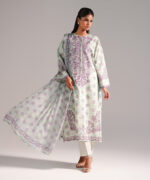 Green Dobby Straight Suit - View 1