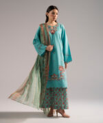 Blue Dobby A-Line Suit - View 4