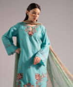 Blue Dobby A-Line Suit - View 2