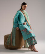 Blue Dobby A-Line Suit - View 3