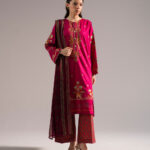 Pink Dobby Straight Suit - View 1