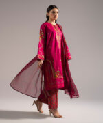 Pink Dobby Straight Suit - View 4