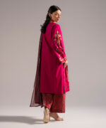 Pink Dobby Straight Suit - View 2