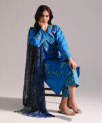 Blue Dobby Straight Suit - View 4