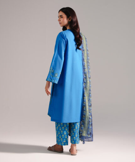 Blue Dobby Straight Suit - View 2
