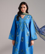 Blue Dobby Straight Suit - View 5
