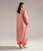 Peach Cotton Satin Straight Suit - View 6