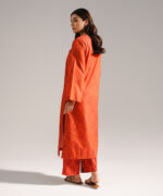 Orange Zari Lawn A-Line Suit - View 4