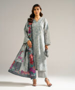Grey Zari Lawn Straight Suit - View 5