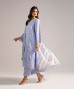 Lilac Self Jacquard A-Line Suit - View 2