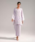 Lilac Dobby Straight Suit - View 3