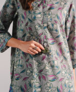 Grey Slub Lawn Straight Shirt Suit - View 3