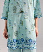 Blue Slub Lawn Straight Shirt Suit - View 3