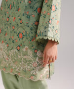 Green Dobby Straight Suit - View 2