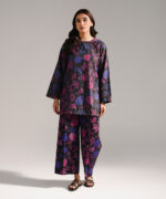 Black Zari Lawn A-Line Suit - View 5