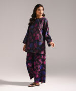 Black Zari Lawn A-Line Suit - View 3