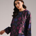 Black Zari Lawn A-Line Suit - View 1