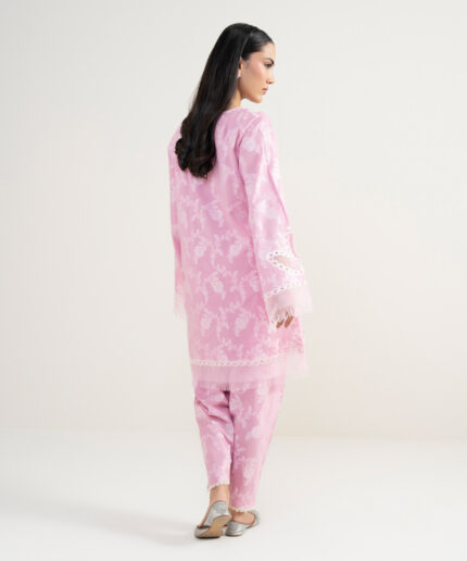 Pink Extra Weft Jacquard Straight Suit - View 1