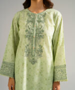 Green Zari Lawn Straight Suit - View 3