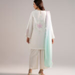 White Cambric Straight Suit - View 1