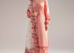 Peach Cotton Satin Straight Suit - View 5