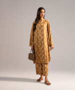 Brown Arabic Lawn Straight Shirt Suit - View 2
