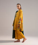 Mustard Yellow Arabic Lawn Straight Suit - View 5