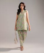 Green Cambric Straight Suit - View 3